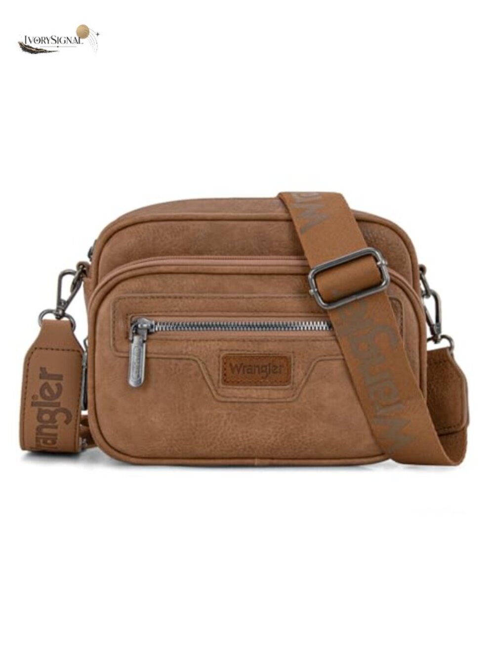 Vegan Leather Crossbody Bag Multi Pocket Wallet Purse Adjustable Strap